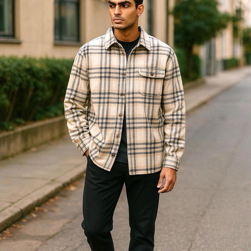 Old Navy Long Sleeve Heavy Flannel Shirt/jacket Plaid Men’s Small NWT